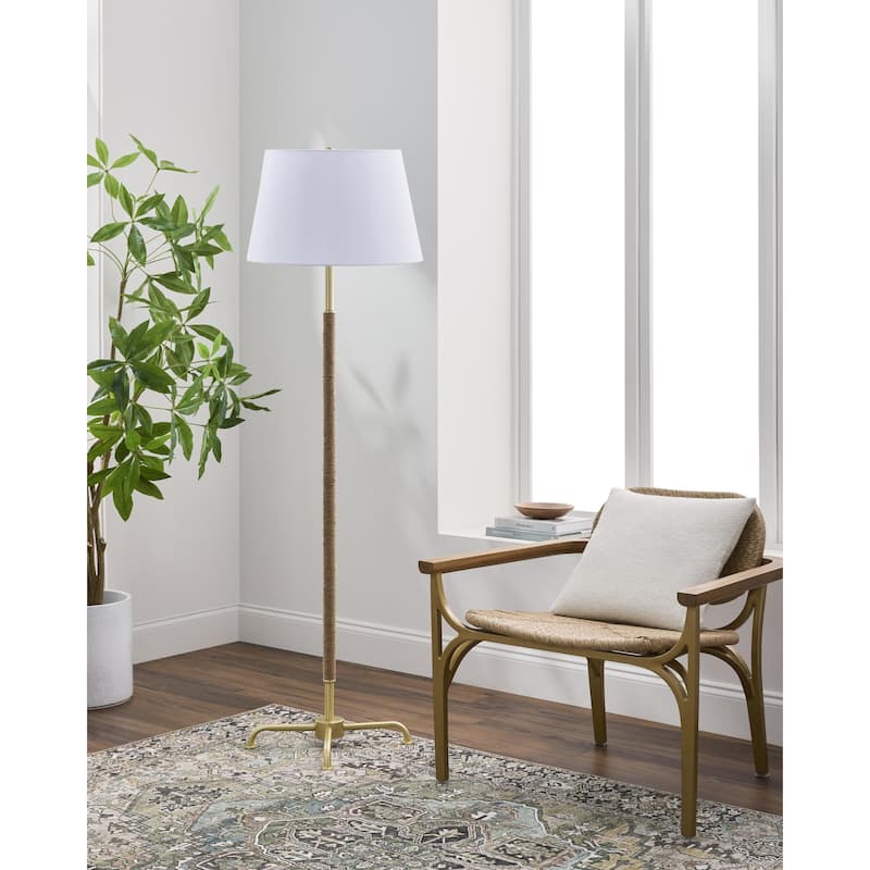 Livabliss Kamo Modern Accent Floor Lamp - Gold/Brown