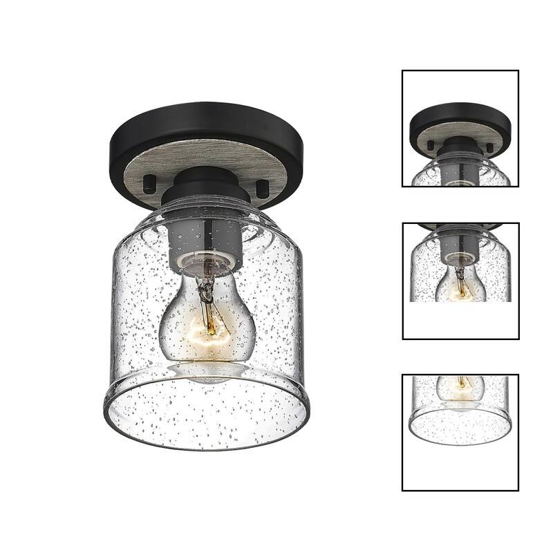 2 Pack light fixture light wood, black ceiling lighting glass, metal bedroom light - N/A