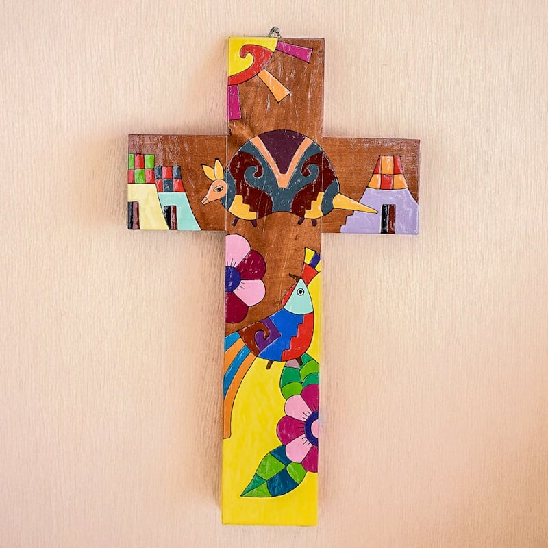 Novica Handmade Nature & Peace Wood Wall Cross