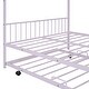 preview thumbnail 13 of 12, Full Size House-shaped Bed Pink Frame with Trundle and Roof
