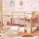 preview thumbnail 14 of 38, Costway Twin over Twin Low Bunk Bed with Guardrails Integrated Ladder - See Details Beige
