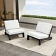 preview thumbnail 78 of 136, Outdoor Teak Wood Waterproof Armless Chair Loveseat with Cushions