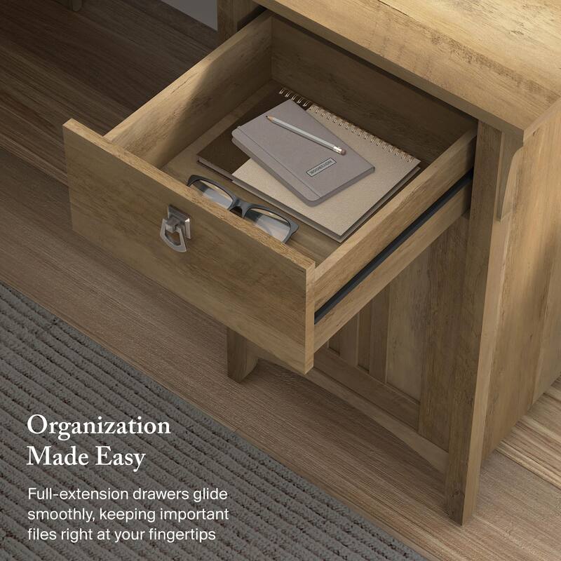 Bush Furniture Salinas 60W L Shaped Desk with Drawers and Storage