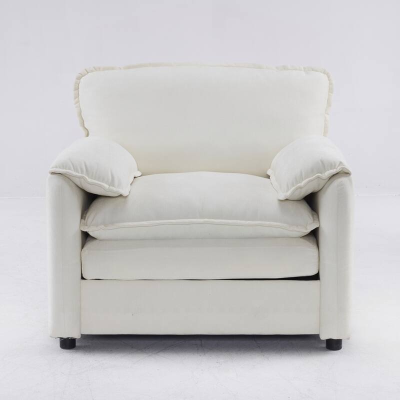 Comfortable Plush Armchair for Relaxation and Reading