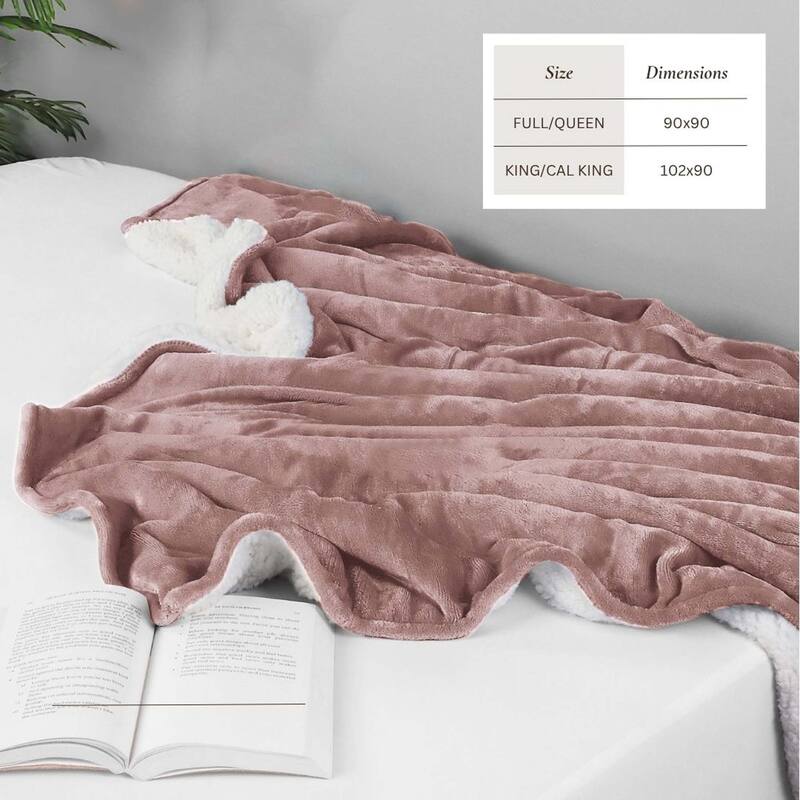Linery & Co. Velvet Plush Reversible Sherpa Bed Blanket