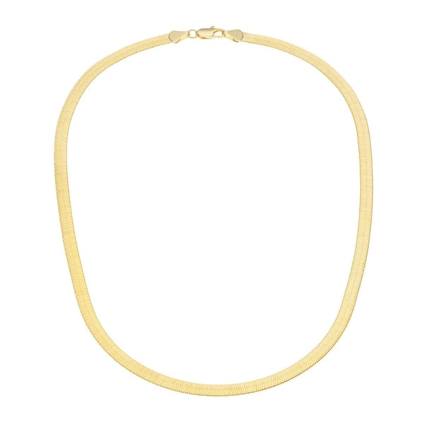 slide 1 of 6, 18-inch Elegant Herringbone Gold Overlay Chain by Simon Frank Designs