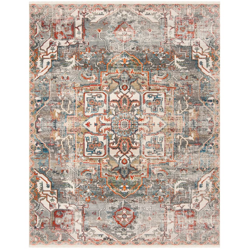 SAFAVIEH Vintage Persian Serap Oriental Distressed Rug - 9' x 11'7" - Charcoal/Olive