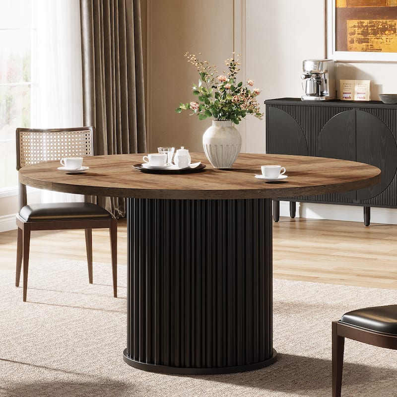 47 Inch Round Dining Table for 4-6 People - 47.24" W x 47.24" D x 29.92" H