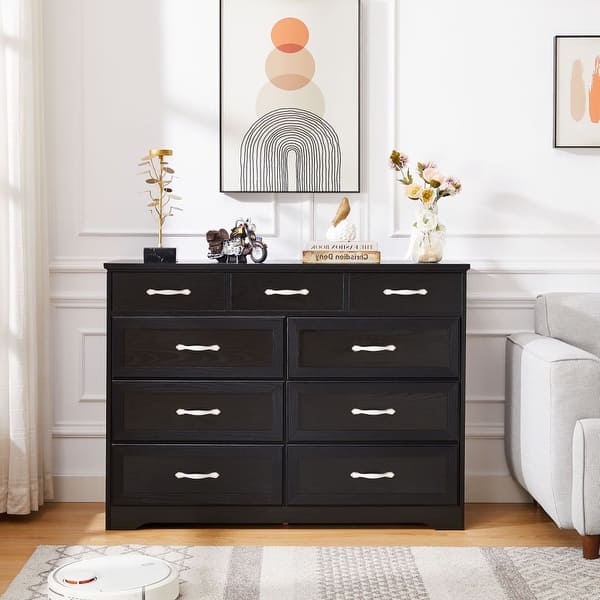 princess polly baby blue dress 9 Drawers Dresser Black Wood Cabinet White Antique Handles Bedroom - Bed  Bath & Beyond