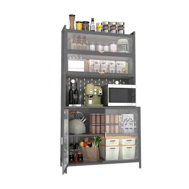 73" Tall 6-Tier Flip-Door Pantry Cabinet with Pegboard, Anti-Tip Design - Versatile Storage for Kitchen, Living Room & More