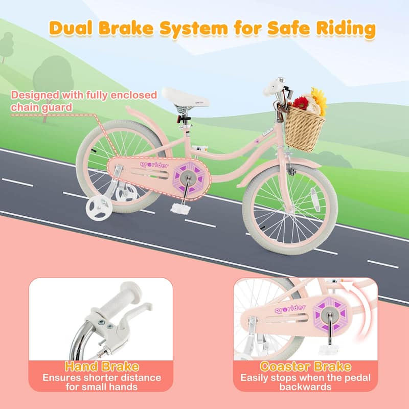 Prorider 18" Kid's Bike with Training Wheels Adjustable Handlebar Seat - See Details