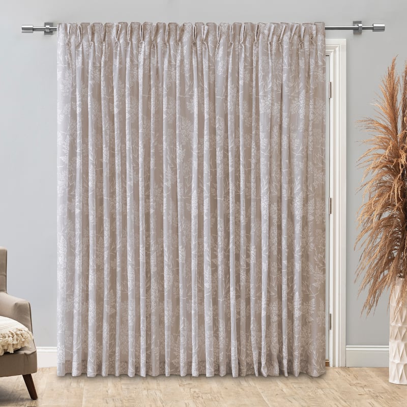 Wild Meadows Floral Pinch Pleat w/Back Tabs Patio Curtain Panel