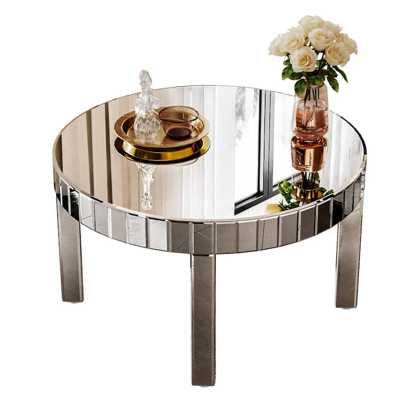 GDF Studio - Dazzling Art Deco Mirrored Round Coffee Table