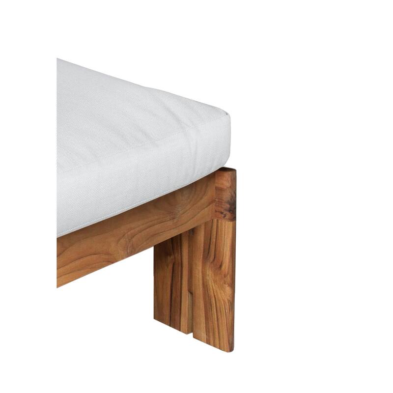 Paradiso Outdoor Teak Chaise - Light Gray Fabric