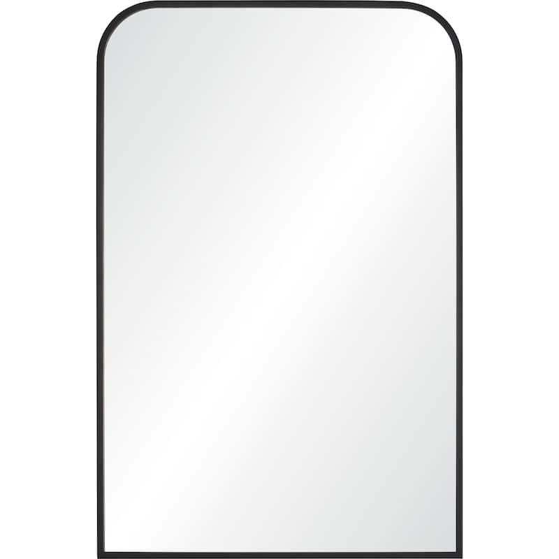 Arch Shape Iron Framed Wall Mirror - 36" - Black and Clear