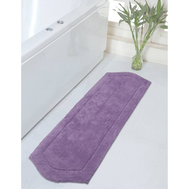 Home Weavers Waterford Collection Absorbent Cotton Machine Washable and Dry Runner Rug - Purple