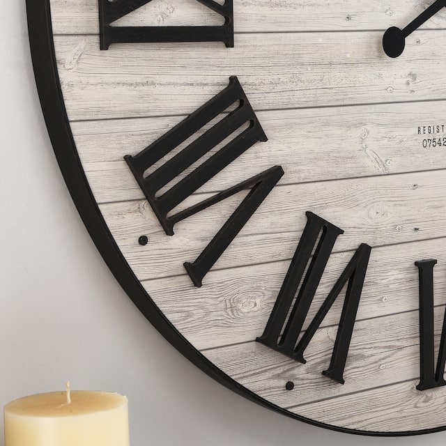 FirsTime & Co.® Emmett Farmhouse Shiplap Wall Clock, Plastic, 27 x 2 x 27 in, American Designed