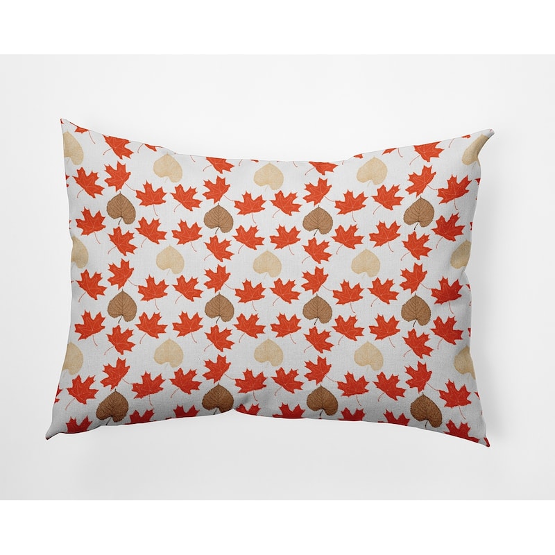 Lots of Leaves Fall Indoor/Outdoor Throw Pillow - 14" x 20" - Harvest Orange