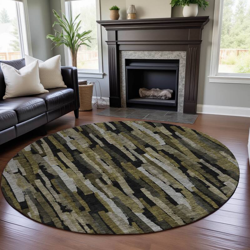 Premium Washable Super Soft Modern Contemporary Mayfield Rug - Brown - 8' x 8'