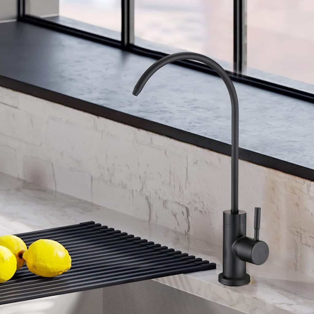 LAZADA HOME Modern Lead-Free Solid Brass Kitchen Sink Drinking Water Faucet – Oil Rubbed Bronze, Single Lever, 360° Swivel, Filtration Faucet With 1/2” Adapter
