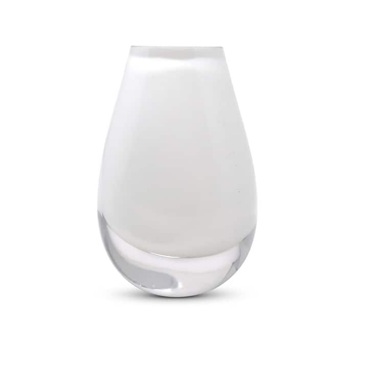 6.5"H Glass Bud Vase - Clear/White