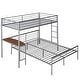 preview thumbnail 14 of 16, Metallic Twin Over Full Bunk Bed with Desk