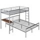 preview thumbnail 5 of 7, Twin Over Full Metal Bunk Bed Frame with Desk, Ladder & Quality Slats