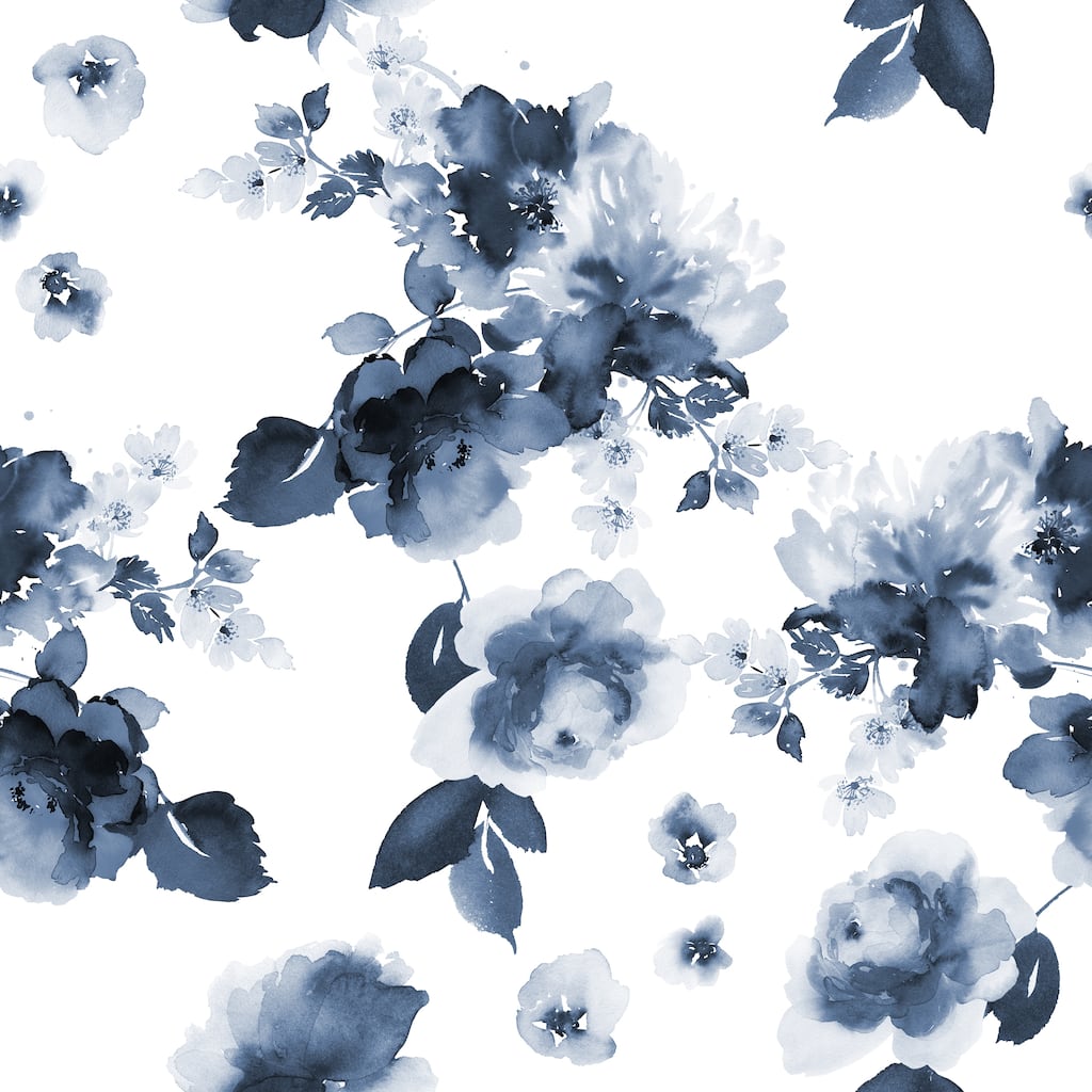 Smoky Floral Removable Wallpaper - 10'ft H x 24''inch W