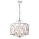 preview thumbnail 3 of 17, Moonring 18 Inch Farmhouse Style Pendant Ceiling Lighted Chandelier Distressed White
