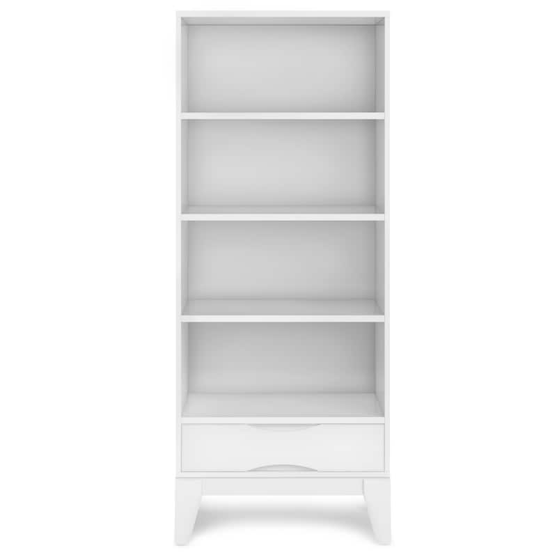 WYNDENHALL Pearson SOLID HARDWOOD 60 x 24 inch Mid Century Modern Bookcase with Storage - 24"w x 16"d x 60"h