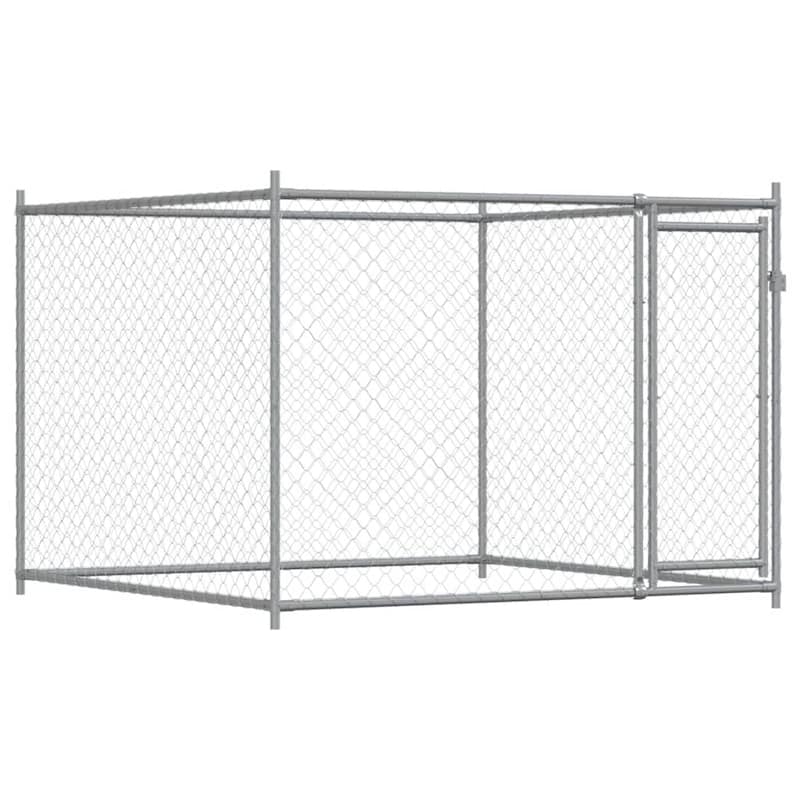 vidaXL Dog Cage Grey Galvanized Steel Durable Dog Cage