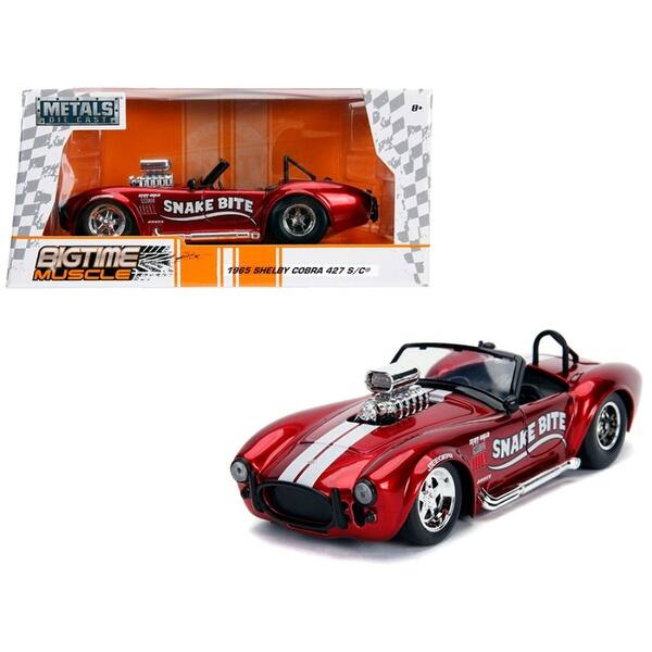 Shop 1965 Shelby Cobra 427 S C Candy Red With White Stripes Snake Bite Bigtime Muscle Series 1 24 Diecast Model Car By Jada Overstock 26420358