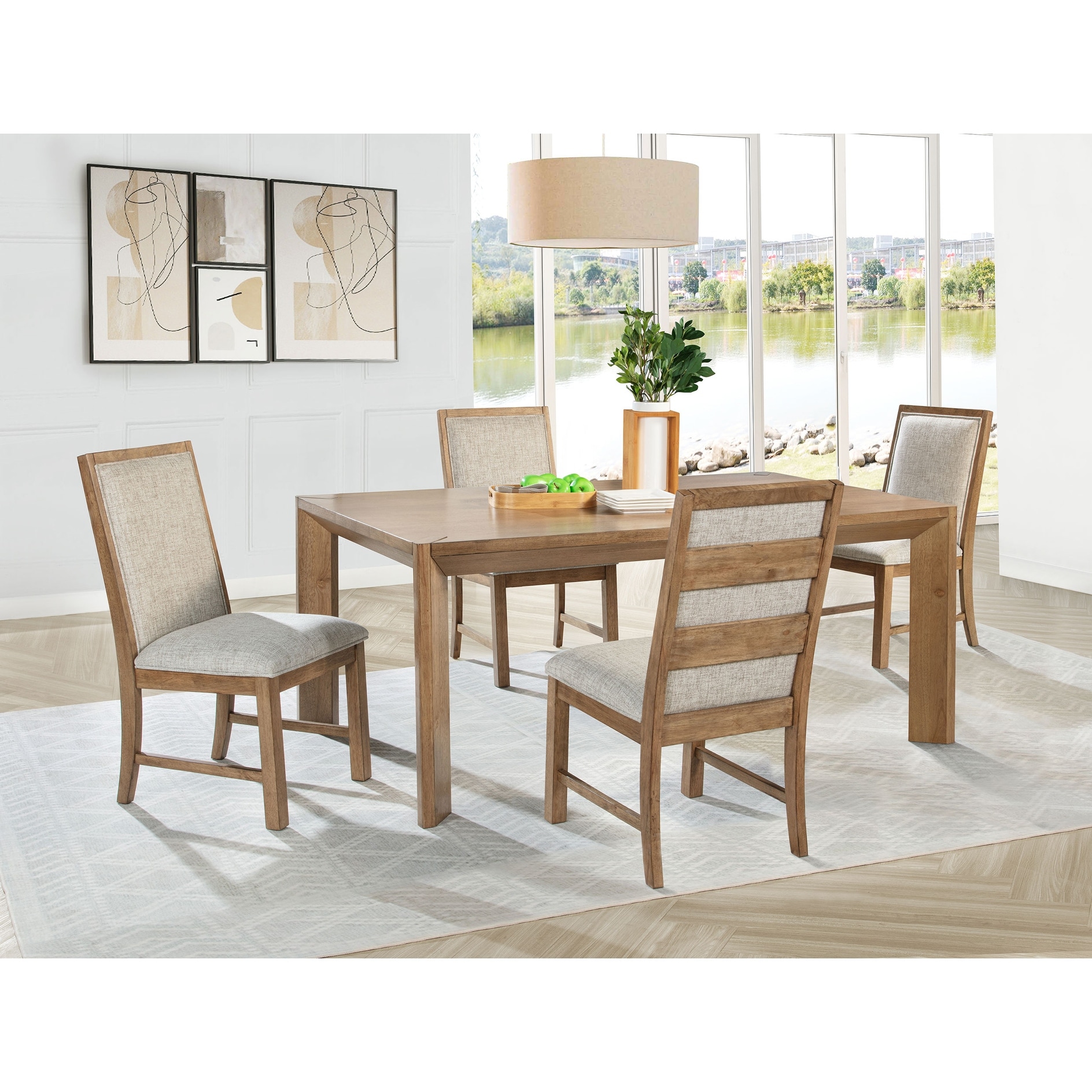 Bruner 72-inch Rectangular Dining Set Natural Brown