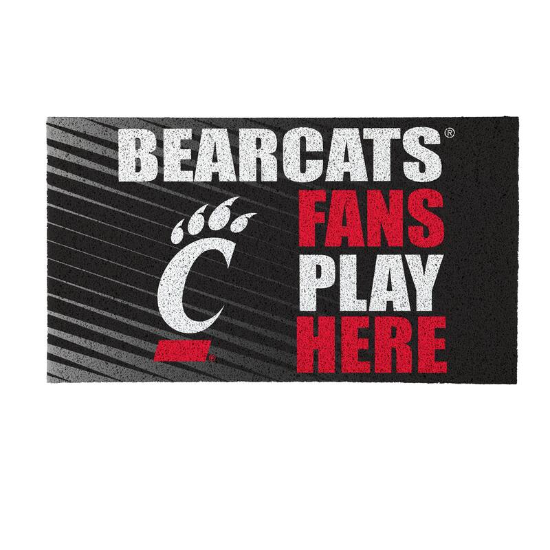 28 in. x 16 in. University of Cincinnati "Fans Play Here" PVC Door Mat