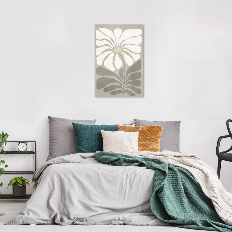 Wynwood Studio Canvas Floral and Botanical Minimalist Floral Cream White and Farmhouse Wall Art Canvas Print - 24 x 16