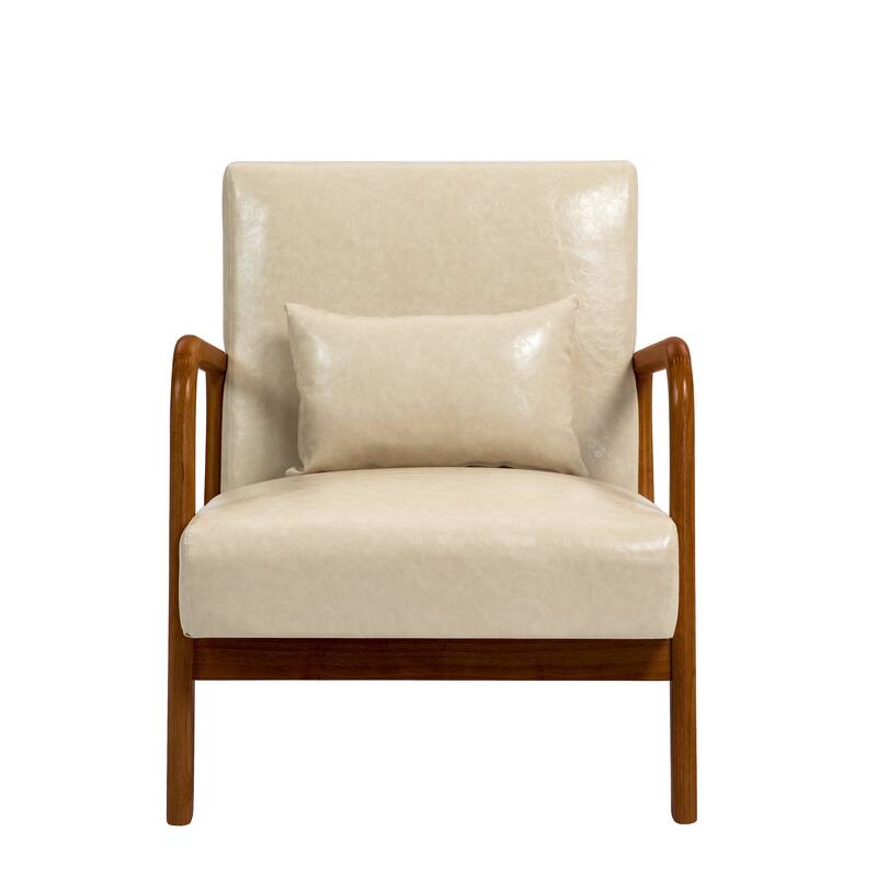 2 Set Mid Century ModernUpholstered Accent Chairs Armchair with Pillow