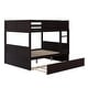 preview thumbnail 2 of 7, Bunk Bed For Kids Full-Over-Full Wood Bed Frame With Ladder & Trundle