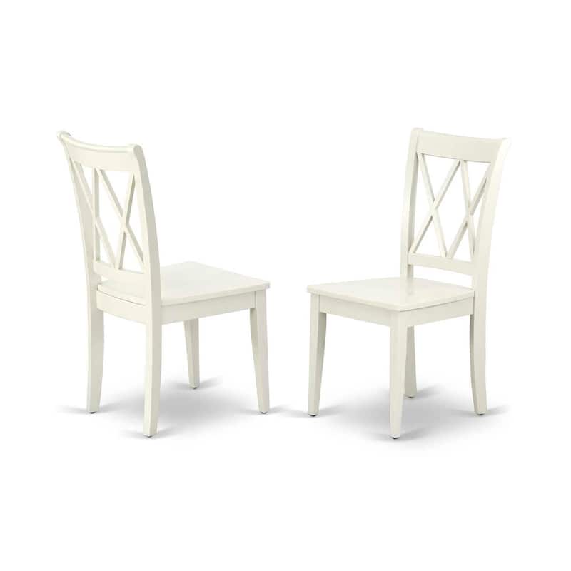 HomeStock 5-Pc Linen White Finish Solid Wood Top-Rectangular Dining Room Set with Butterfly Leaf-Seats 4