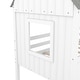preview thumbnail 13 of 13, Twin Size Low Loft Wood House Bed with Two Side Windows, White+Elegant