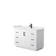 preview thumbnail 94 of 168, Miranda Single Vanity Set, Cultured Marble Top, No Mirror 48-Inch Single - White, Black Trim, White Cultured Marble Top