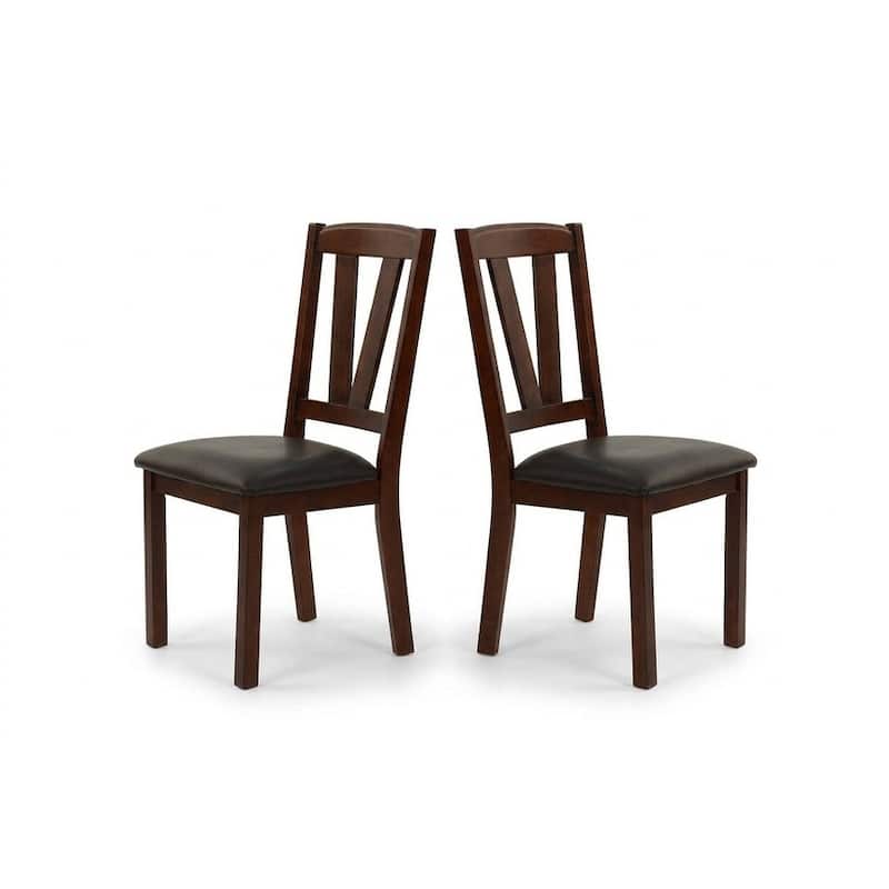 Transitional Dining Chairs Upholstered Seat Walnut Finish