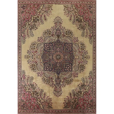 Tabriz Persian Vintage Area Rug Hand-Knotted Floral Wool Carpet - 7'11"x 10'7"
