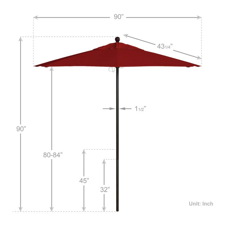 California Umbrella 7.5' Rd.. Aluminum Frame, Fiberglass Rib Market Umbrella, Push Open, Bronze Finish, Olefin Fabric