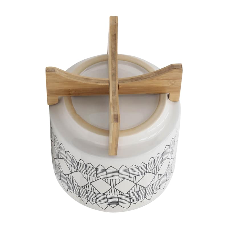 Sagebrook Home Abstract Ceramic Planter on Stand Indoor/Outdoor