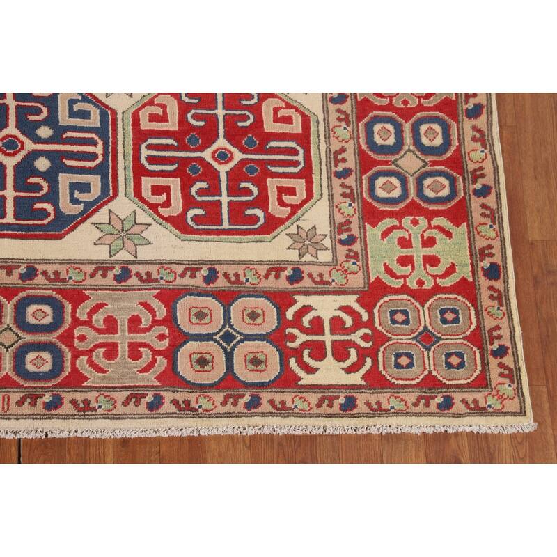 Traditional Oriental Kazak Area Rug Handmade Wool Carpet - 6'5" x 9'2"