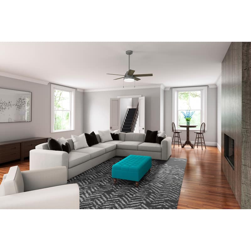 Hunter 44" Sawyer Ceiling Fan with LED Light and Pull Chain - Casual, Transitional - SureSpeed Technology! - Matte Silver