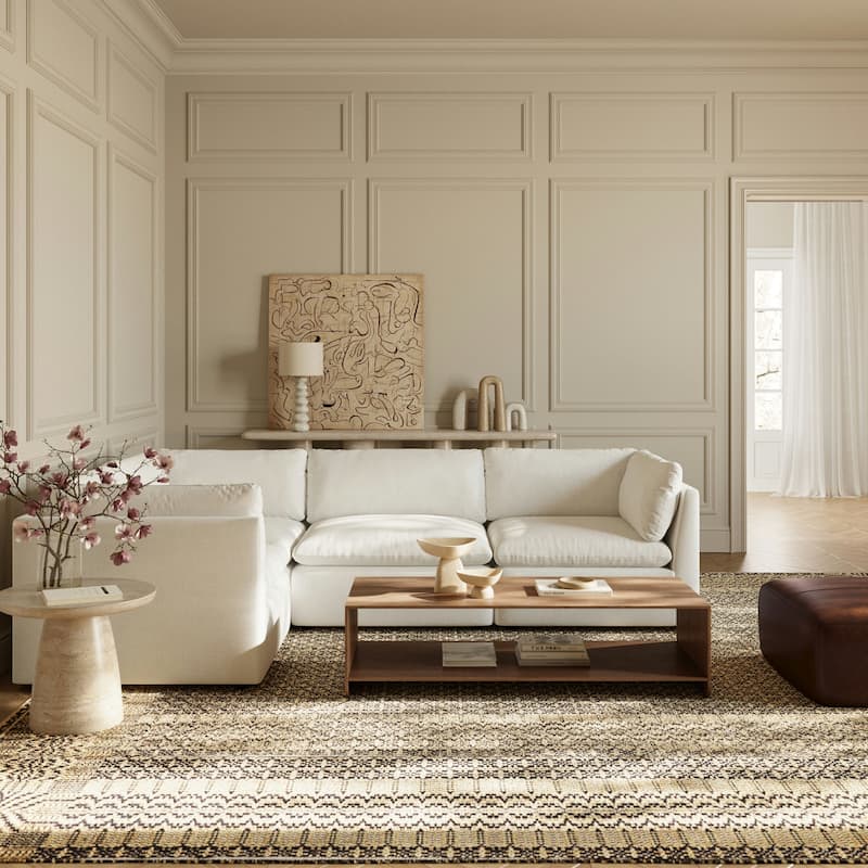 Poly & Bark Sequoia Ottoman - Full Grain Genuine Italian Leather