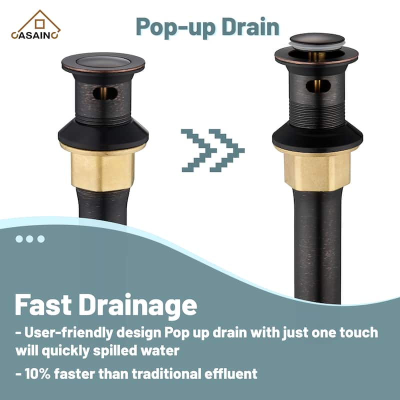 4 in. Centerset Double Handle Bathroom Faucet with Drain Kit Included