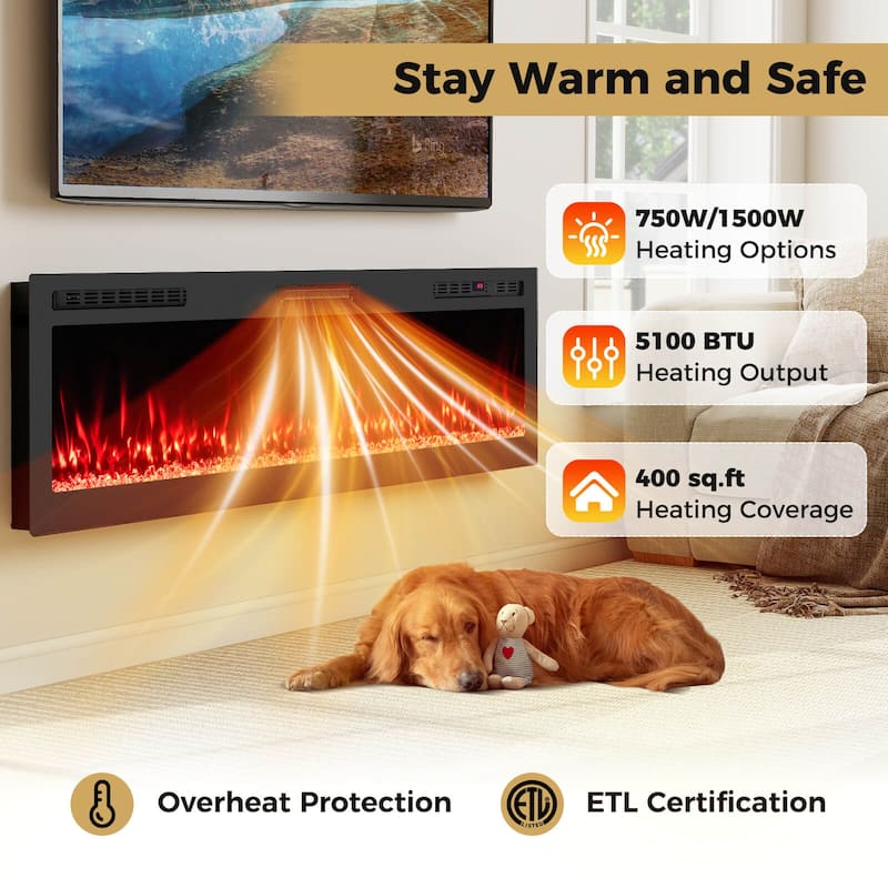 Costway 68” Smart WiFi Electric Fireplace, Work with Alexa & Google - See Details