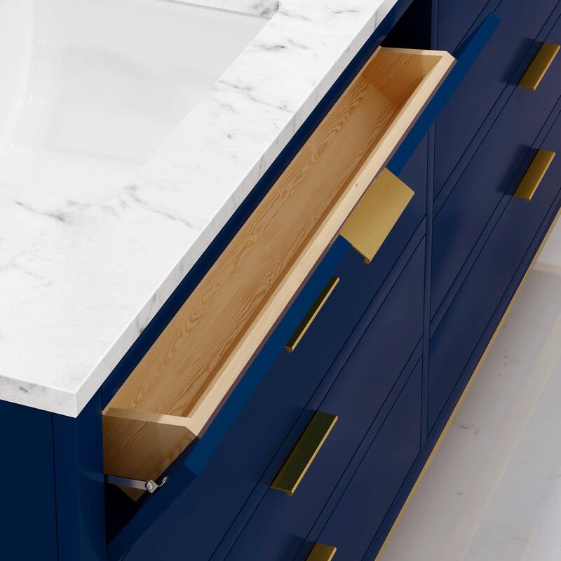 Bristol Carrara White Marble Countertop Vanity